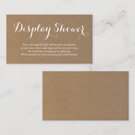 シャワーエンクロージャカードの挿入を表示 | 素朴 エンクロージャーカード (正面/裏面)