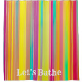 シャワーカカラフルーテストライプィン入浴しよう シャワーカーテン (正面)