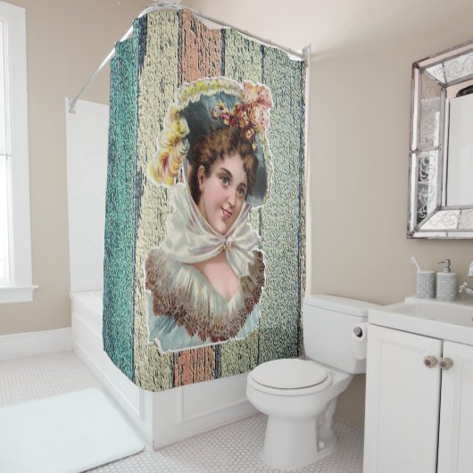 シャワーカーテビクトリアンングリーン シャワーカーテン (インサイチュ)