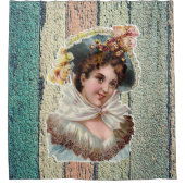 シャワーカーテビクトリアンングリーン シャワーカーテン (正面)