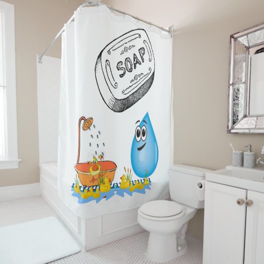 シャワーカーテンせっけんの魚 シャワーカーテン (インサイチュ)