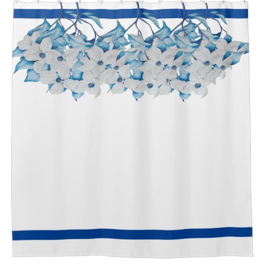 シャワーカーテンにドッウッドの花 シャワーカーテン (正面)