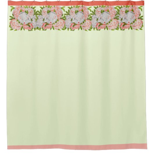シャワーカーテンに様々な芍薬 シャワーカーテン (正面)