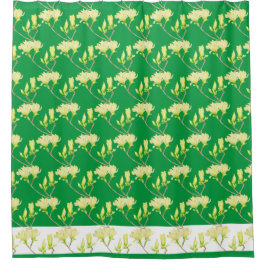 シャワーカーテンに黄色いマグノリア シャワーカーテン