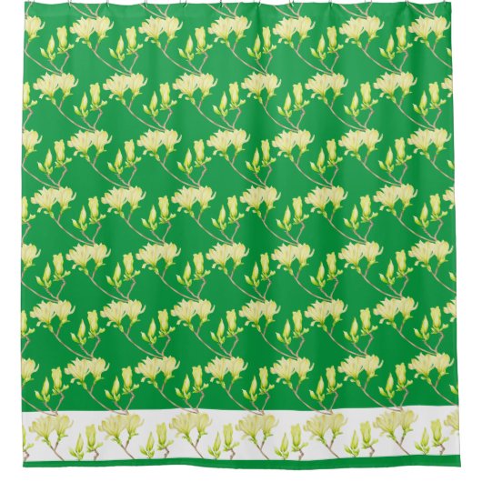 シャワーカーテンに黄色いマグノリア シャワーカーテン (正面)