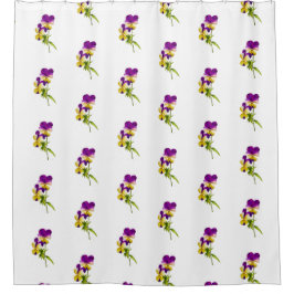 シャワーカーテンの「パンジーパーティー」(I) シャワーカーテン
