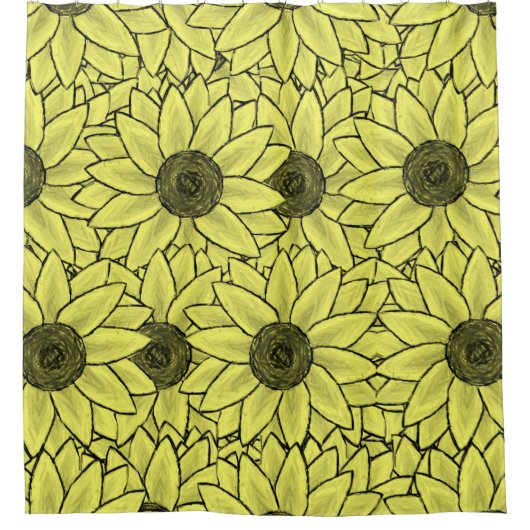 シャワーカーテンひまわり シャワーカーテン (正面)