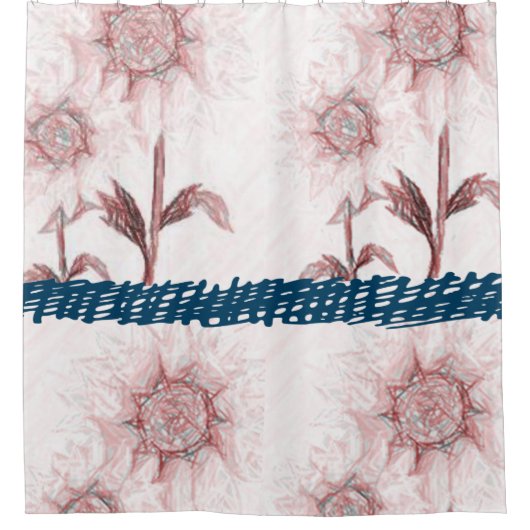 シャワーカーテンひまわり シャワーカーテン (正面)