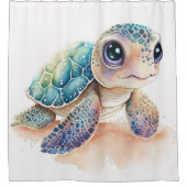 シャワーカーテンをベビー亀で作成 シャワーカーテン (正面)