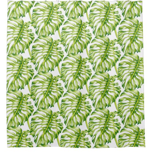 シャワーカーテンを飾った葉状の彫刻 シャワーカーテン (正面)