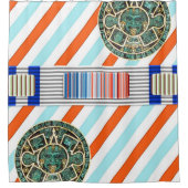 シャワーカーテンアステカストライプ シャワーカーテン (正面)