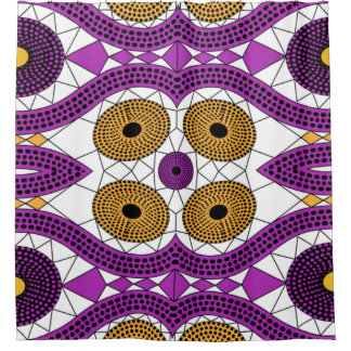 シャワーカーテンアフリカプリントファブリック民族花 シャワーカーテン