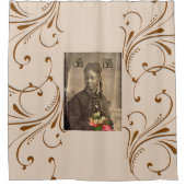 シャワーカーテンアフリカンアメリカン・ガールフローラ シャワーカーテン (正面)