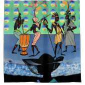 シャワーカーテンアフリカ人女性 シャワーカーテン (正面)