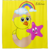 シャワーカーテンイエローシック虹 シャワーカーテン (正面)