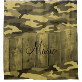 シャワーカーテンイエローブラックアーミー シャワーカーテン (正面)