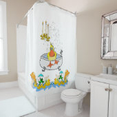 シャワーカーテンカエルのアヒル シャワーカーテン (インサイチュ)