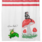 シャワーカーテンカエルのマウス入浴したいストライプ シャワーカーテン (正面)