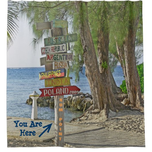 シャワーカーテンカラフル/木造ワールドカントリーシンボルや象徴 シャワーカーテン (正面)