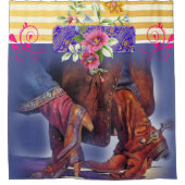 シャワーカーテンカントリーライン踊りフローラ シャワーカーテン (正面)