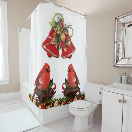 シャワーカーテンクリスマスバード シャワーカーテン (インサイチュ)
