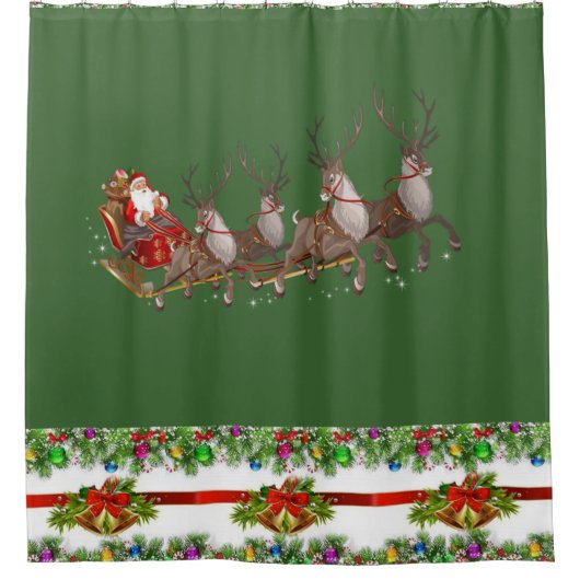 シャワーカーテンクリスマス シャワーカーテン (正面)
