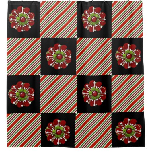 シャワーカーテンクリスマス シャワーカーテン (正面)