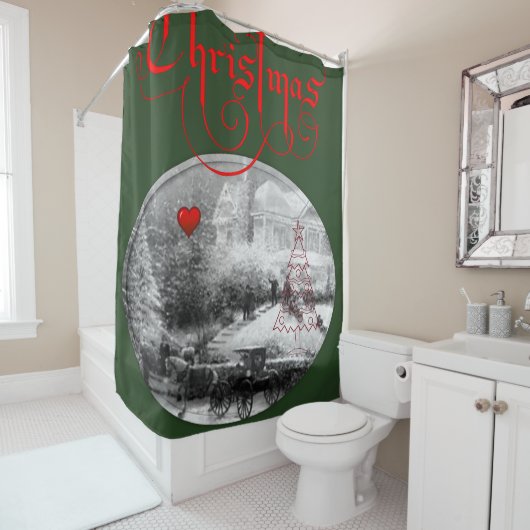 シャワーカーテンクリスマス シャワーカーテン (インサイチュ)