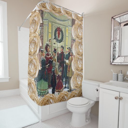 シャワーカーテンクリスマス シャワーカーテン (インサイチュ)