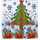 シャワーカーテンクリスマス シャワーカーテン (正面)