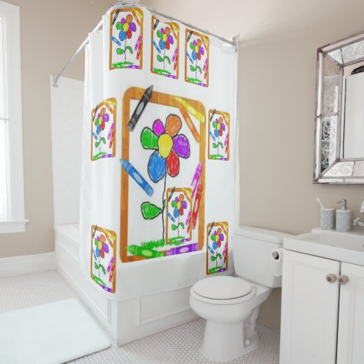 シャワーカーテンクレヨン シャワーカーテン (インサイチュ)