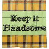 シャワーカーテングリーンイエロープレイド シャワーカーテン (正面)