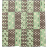 シャワーカーテングリーンブラウン シャワーカーテン (正面)