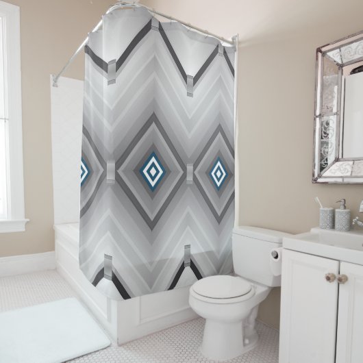 シャワーカーテングレー白黒 シャワーカーテン (インサイチュ)