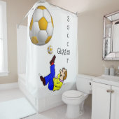 シャワーカーテンサッカー男笑い シャワーカーテン (インサイチュ)