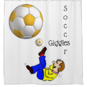 シャワーカーテンサッカー男笑い シャワーカーテン (正面)