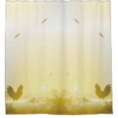 シャワーカーテンサニーモーニングファームカントリー素朴S シャワーカーテン (正面)