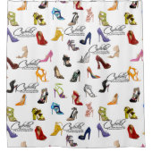 シャワーカーテンシンデレラ引用文シューズハイトポンプ シャワーカーテン (正面)