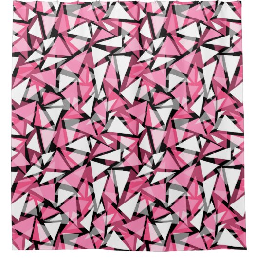 シャワーカーテンシームレスなジオメトリ三角形シェイプ シャワーカーテン (正面)