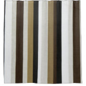 シャワーカーテンストライプブラウン&ホワイト シャワーカーテン (正面)