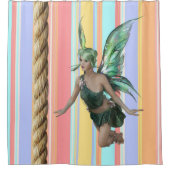 シャワーカーテンストライプ妖精 シャワーカーテン (正面)