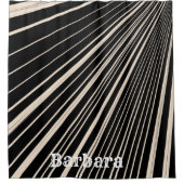 シャワーカーテンセピアストライプ シャワーカーテン (正面)