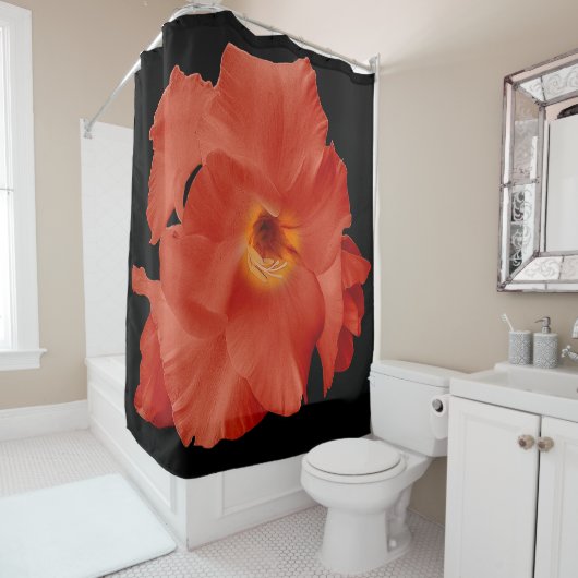 シャワーカーテンソードリリーレッドイエロー シャワーカーテン (インサイチュ)