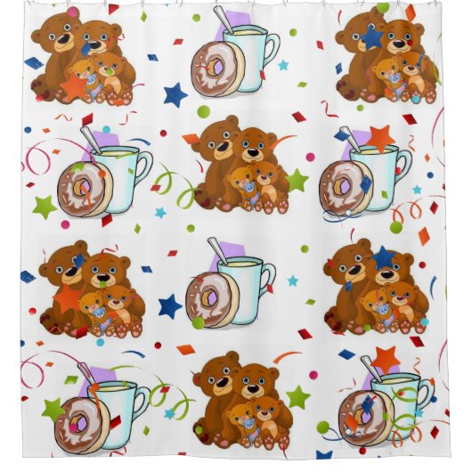 シャワーカーテンテディベア シャワーカーテン (正面)