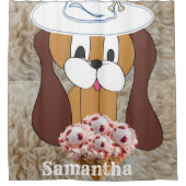 シャワーカーテンドッグアイスクリーム シャワーカーテン (正面)