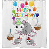 シャワーカーテンハッピーバースデーポッサム シャワーカーテン (正面)