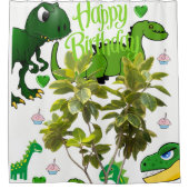 シャワーカーテンハッピーバースデー恐竜 シャワーカーテン (正面)