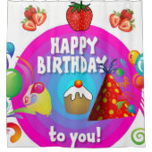 シャワーカーテンハッピーバースデー シャワーカーテン (正面)