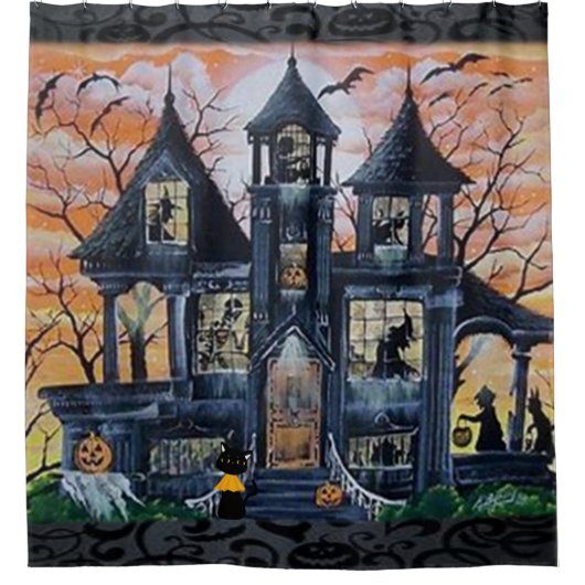 シャワーカーテンハロウィーン シャワーカーテン (正面)