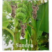 シャワーカーテンバナナツリーモンキー シャワーカーテン (正面)